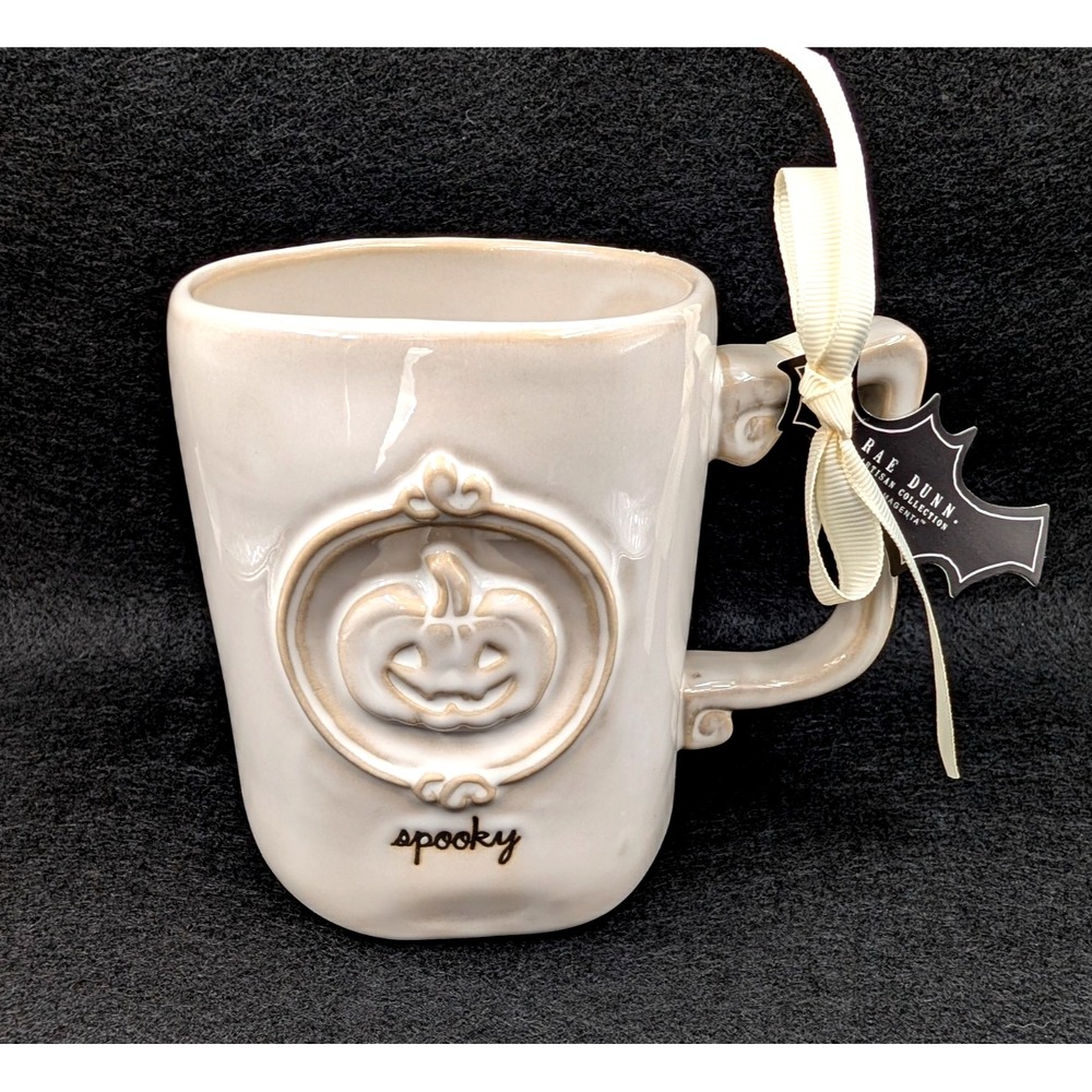 Rae Dunn "SPOOKY" Halloween Pumpkin Mug • 3D Pumpkin • NWT